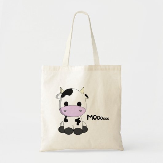 Tote Bag Bande dessinée mignonne de vache à bébé (Devant)