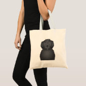 Tote Bag Bande dessinée noire de Labradoodle (Devant (produit))