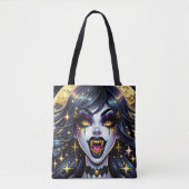 Tote Bag Bande dessinée Style Vampire Halloween Party (Devant)