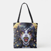 Tote Bag Bande dessinée Style Vampire Halloween Party (Dos)