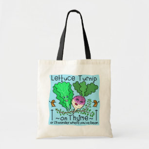 Tote Bag Bande dessinée végétale de calembour de laitue 