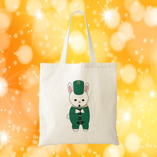 Tote Bag Bande Marche Clarinet Rabbit Vert Or