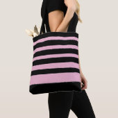 Tote Bag Bande moderne de Cool rose noir (De près)