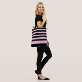 Tote Bag Bande moderne de Cool rose noir (Sur le modèle)