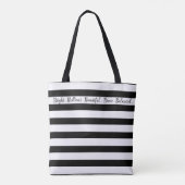 Tote Bag Bande moderne noire et blanche (Dos)