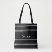 Tote Bag Bande noire et blanche moderne (Devant)