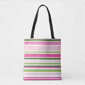 Tote Bag Bande rose et verte (Devant)