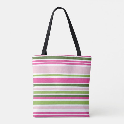 Tote Bag Bande rose et verte (Dos)