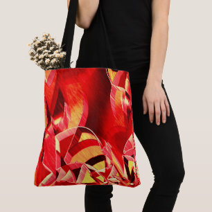 Tote Bag Bande rouge rayée simulant le mouvement
