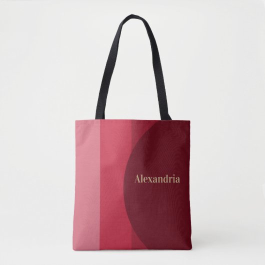 Tote Bag Bande rouge rétro personnalisée (Devant)