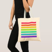 Tote Bag Bandes arc-en-ciel lumineuses (Devant (produit))