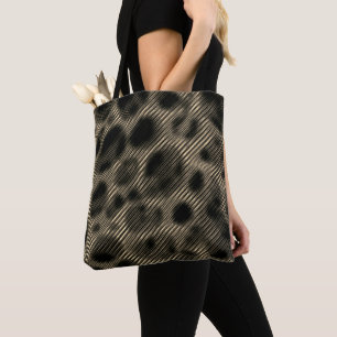 Tote Bag Bandes beiges étroites et étranges cercles sombres