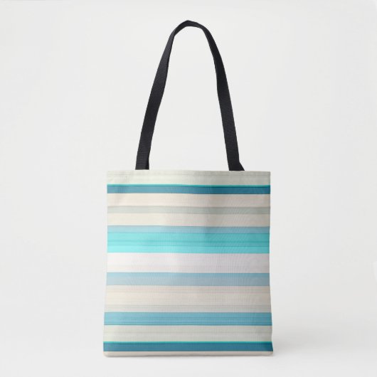 Tote Bag Bandes blanches d'aqua mignonnes (Devant)
