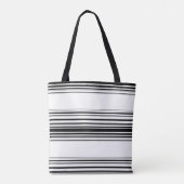 Tote Bag Bandes blanches noires modernes (Dos)