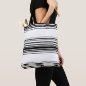 Tote Bag Bandes blanches noires modernes (De près)