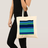 Tote Bag Bandes bleues et vertes (Devant (produit))