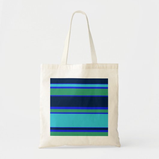 Tote Bag Bandes bleues et vertes (Devant)