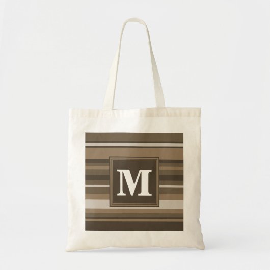 Tote Bag Bandes Brown (Devant)