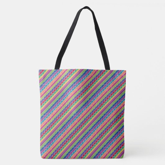 Tote Bag Bandes colorées (Devant)