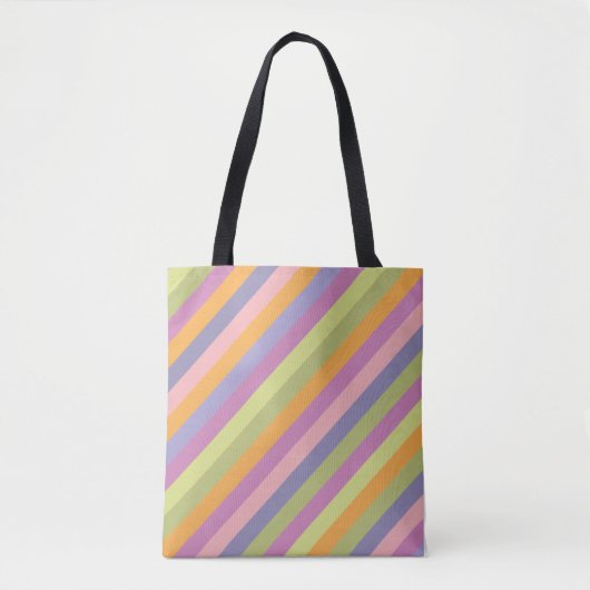 Tote Bag Bandes colorées (Devant)