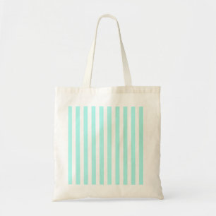 Tote Bag Bandes de bonbons turquoise et blanche