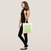 Tote Bag Bandes de bonbons vertes et blanches (Devant (modèle))