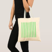 Tote Bag Bandes de bonbons vertes et blanches (Devant (produit))
