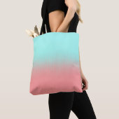 Tote Bag Bandes de corail et de turquoise (De près)