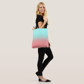 Tote Bag Bandes de corail et de turquoise (Sur le modèle)