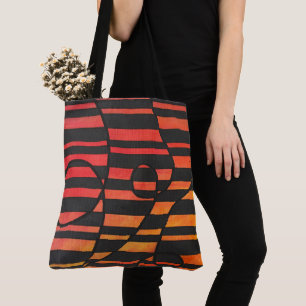 Tote Bag Bandes de coucher de soleil abstrait avec des form