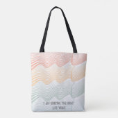 Tote Bag Bandes de couleur ondulée avec votre NOM | élégant (Dos)