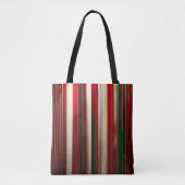 Tote Bag Bandes de couleurs de Noël Rouge Vert Blanc Or (Devant)