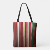 Tote Bag Bandes de couleurs de Noël Rouge Vert Blanc Or (Dos)