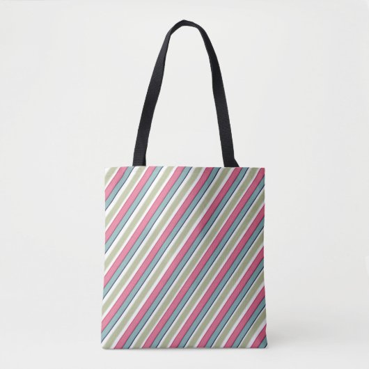 Tote Bag Bandes de couleurs délicates (Devant)
