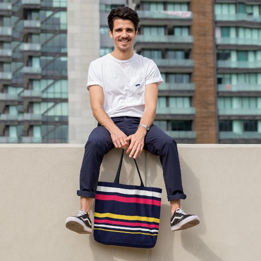 Tote Bag Bandes de couleurs plates