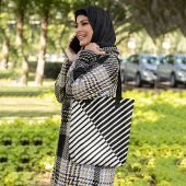 Tote Bag Bandes de croisement noires