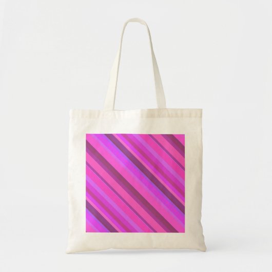 Tote Bag Bandes diagonales roses (Devant)