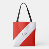 Tote Bag Bandes diagonales rouges et blanches (Dos)