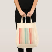 Tote Bag Bandes estivales en corail et turquoise (Devant (produit))
