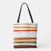 Tote Bag Bandes géométriques, aquarelle orange (Dos)