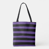 Tote Bag Bandes inégales en violet et en noir (Dos)