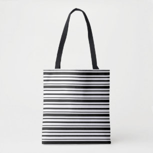 Tote Bag Bandes inégales noires et blanches