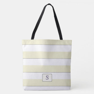 Tote Bag Bandes jaunes pastel sur n'importe quelle couleur