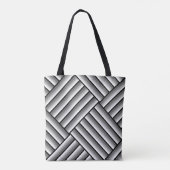 Tote Bag Bandes modernes en noir, blanc et gris - cool (Dos)