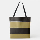 Tote Bag Bandes noires, dorées et blanches (Devant)