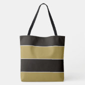 Tote Bag Bandes noires, dorées et blanches (Dos)