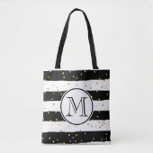 Tote Bag Bandes noires et blanches (Devant)
