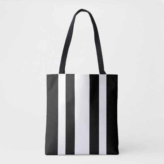 Tote Bag Bandes Noires Et Blanches (Devant)