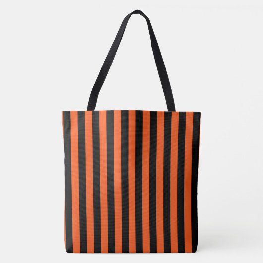 Tote Bag Bandes noires et orange (Devant)
