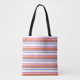 Tote Bag Bandes orange rose pâle